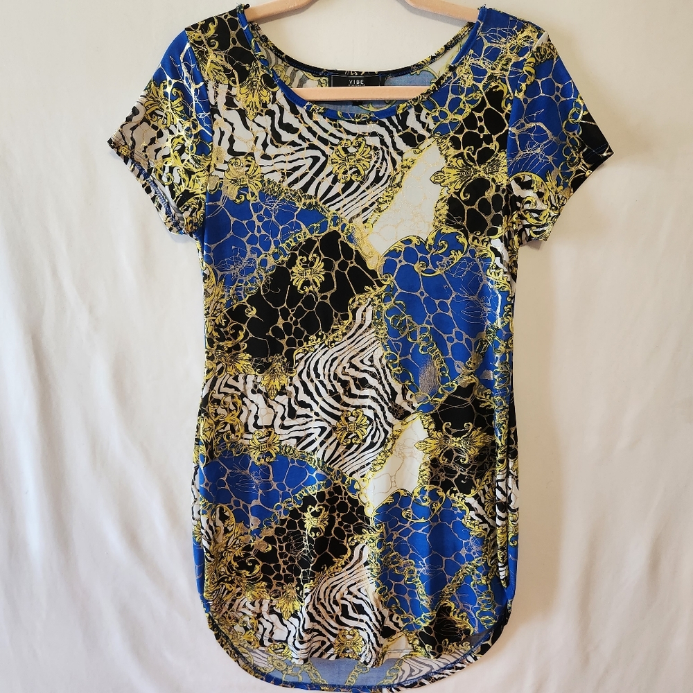 Sheer Gold Gaudy Bodycon Mini Dress